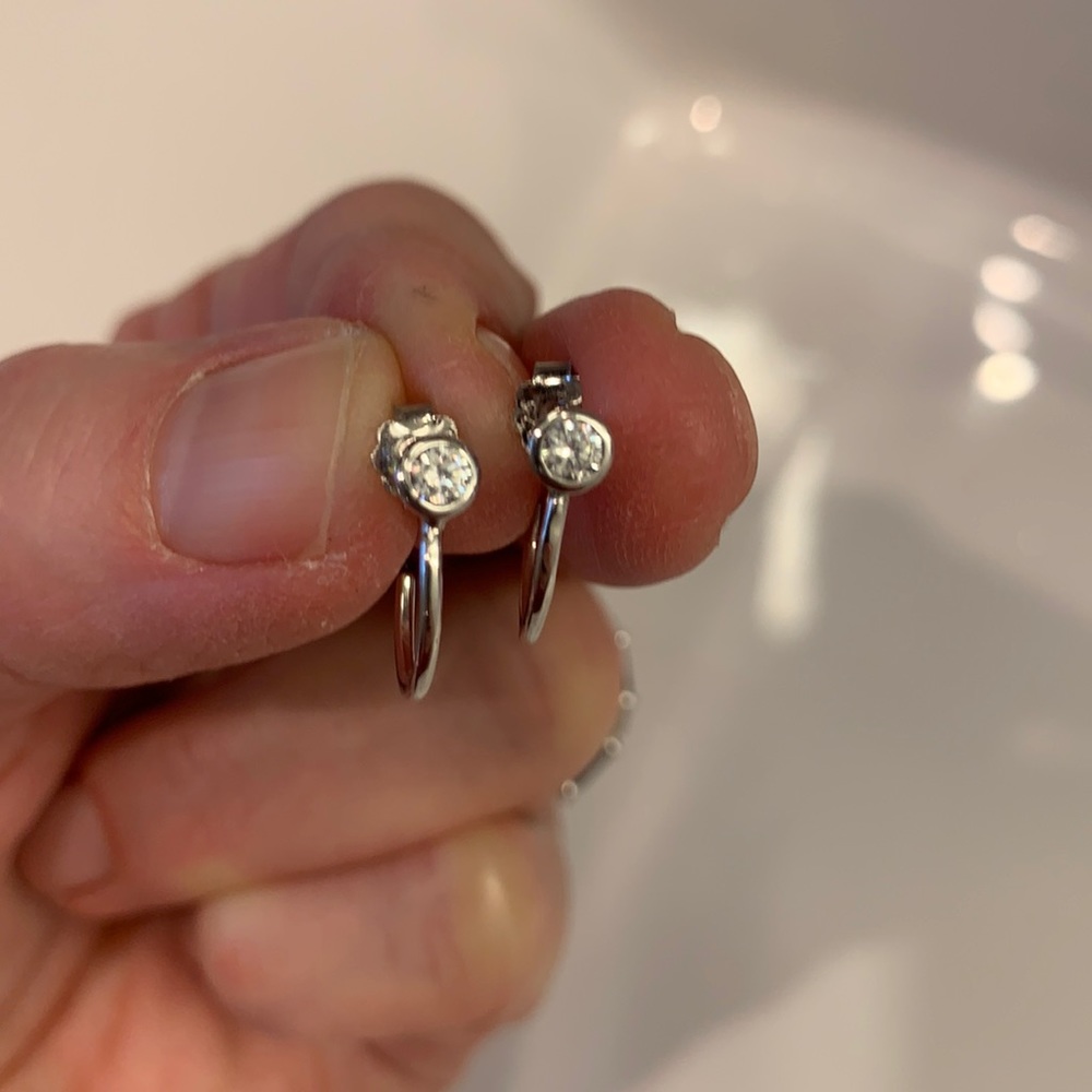 Sterling cz mini hoops